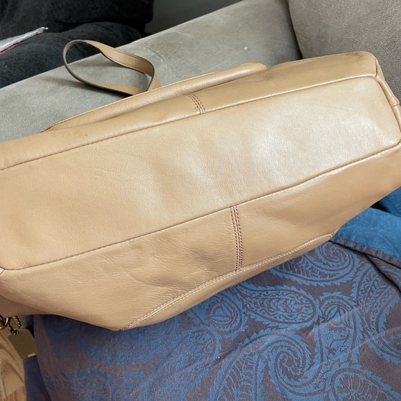 COACH Campbell Izzy Tan/Brown Leather Large Satchel Handbag/Crossbody Bag Purse - Picture 9 of 9